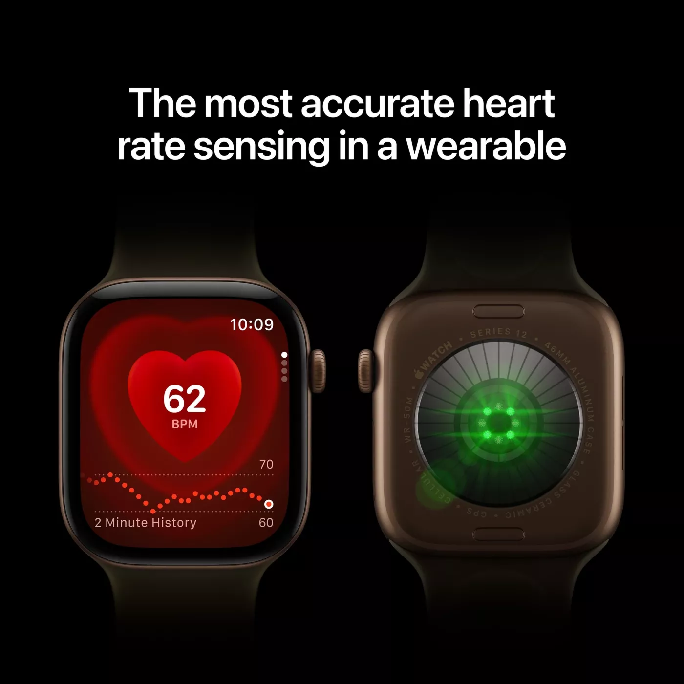 Apple Watch Series 12 GPS + Cellular 42mm هيكل تيتانيوم ذهبي لامع مع سوار ميلاني ذهبي لامع 2