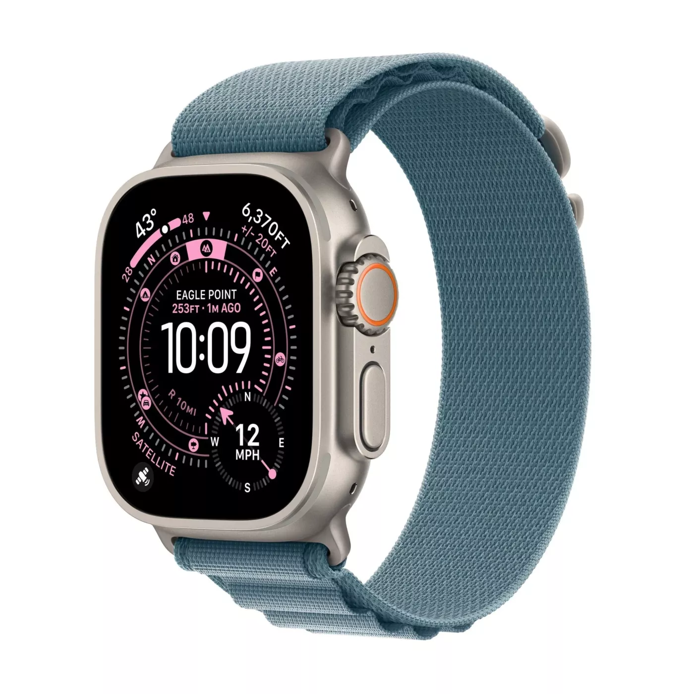 ساعة Apple ألترا 3 مع سوار Alpine Loop - GPS + خلوي / 49mm / تيتانيوم / Small - طبيعي / Light أزرق