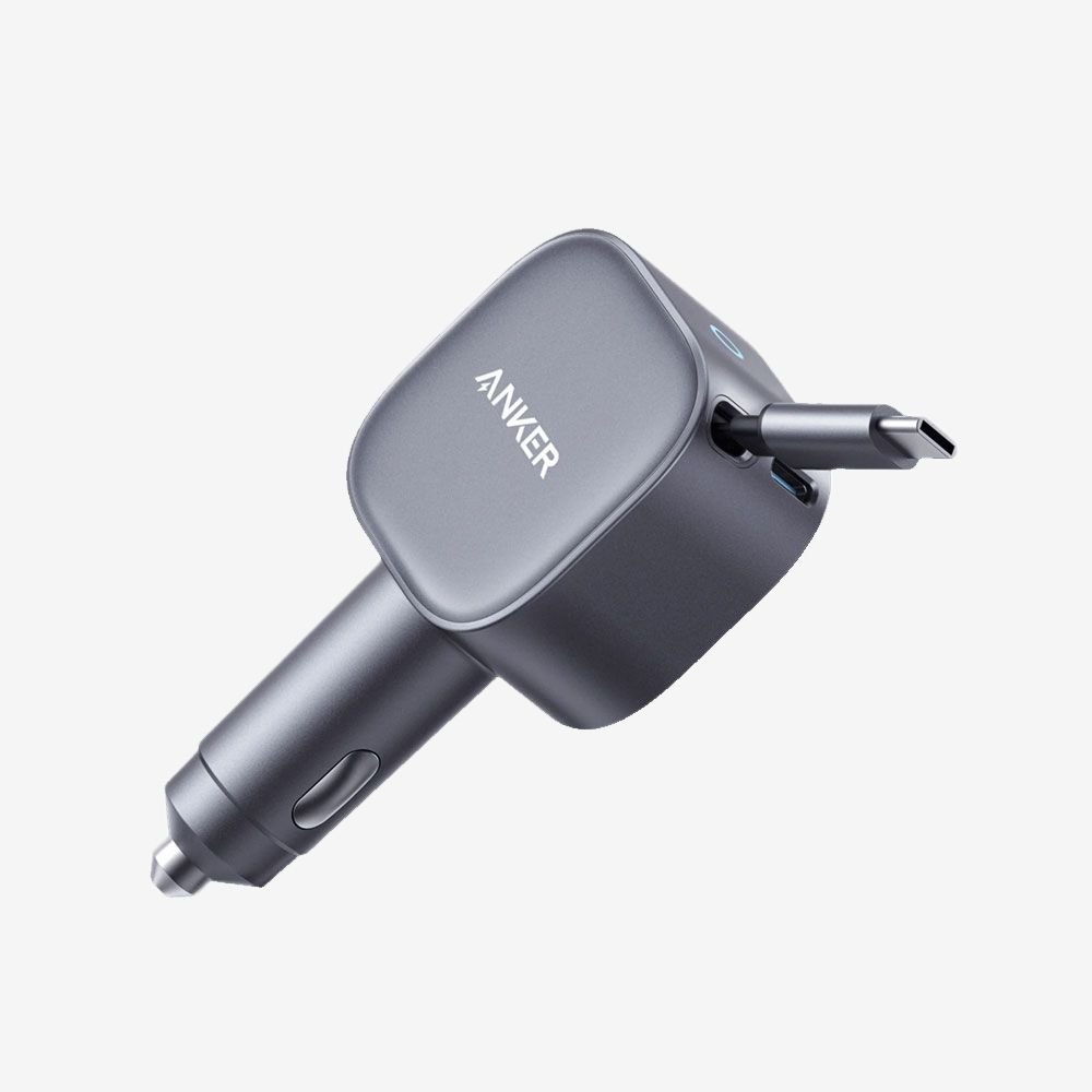 شاحن سيارة أنكر نانو (75 واط، منفذ USB-C، كابل USB-C قابل للسحب مدمج)