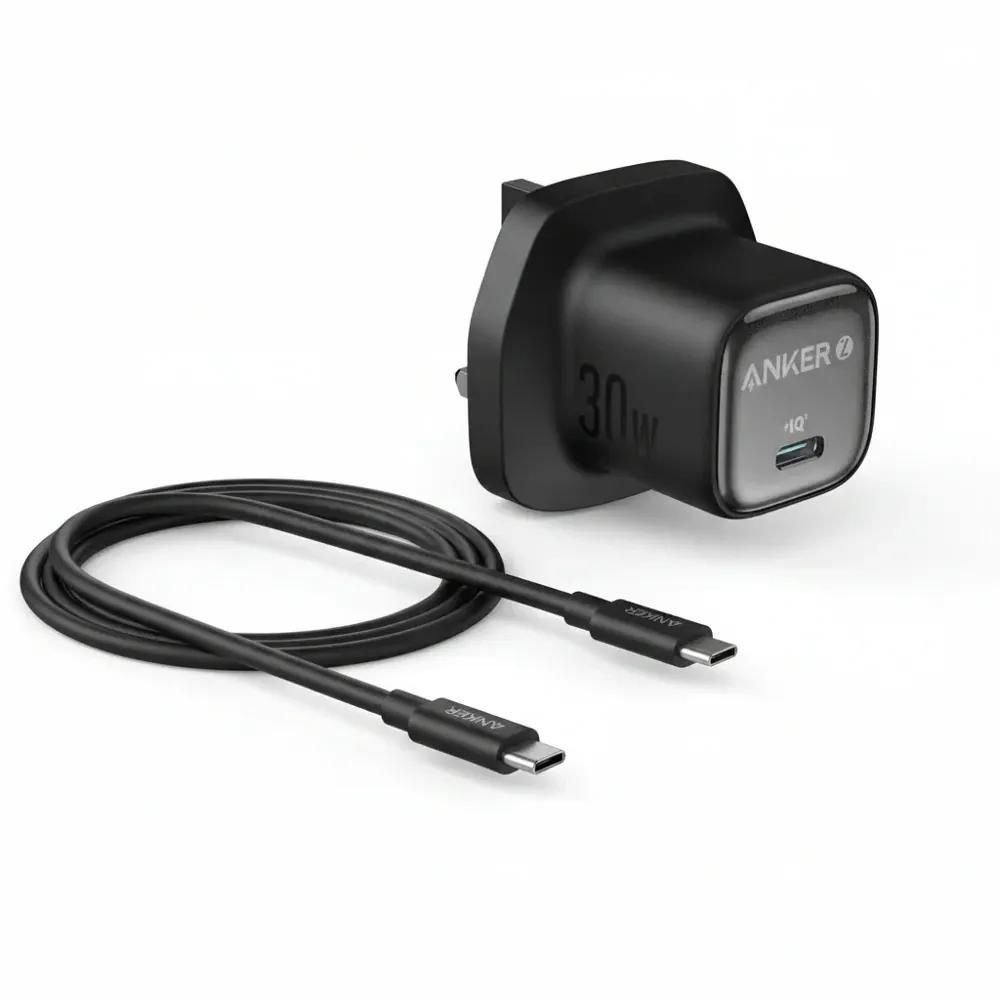 Anker Zolo Charger 30W, Pd 3.0 With Usb-C To Usb-C Cable - Black B2698K11