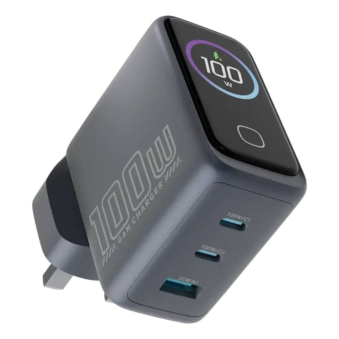 Powerology Voltflow 100W Avs Gan Wall Charger - Gray