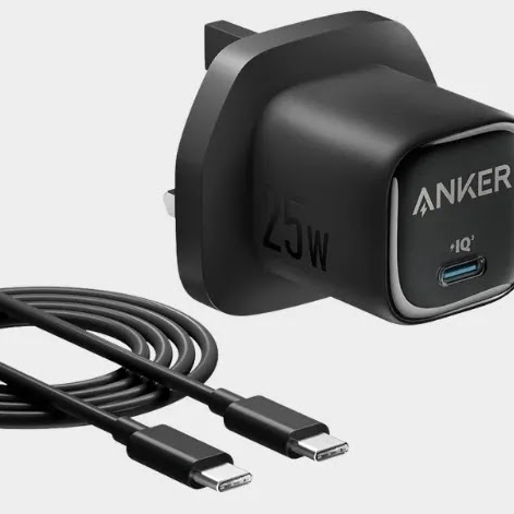 Anker 25W Usb-C Charger With Usb-C To Usb-C Cable – 5Ft – Fast Charging – Advanced System – Black